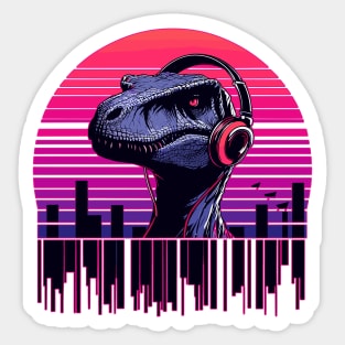 Jurassic music city retro Sticker